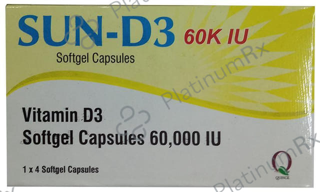 Sun D3 60K Soft Gelatin Capsule 4s