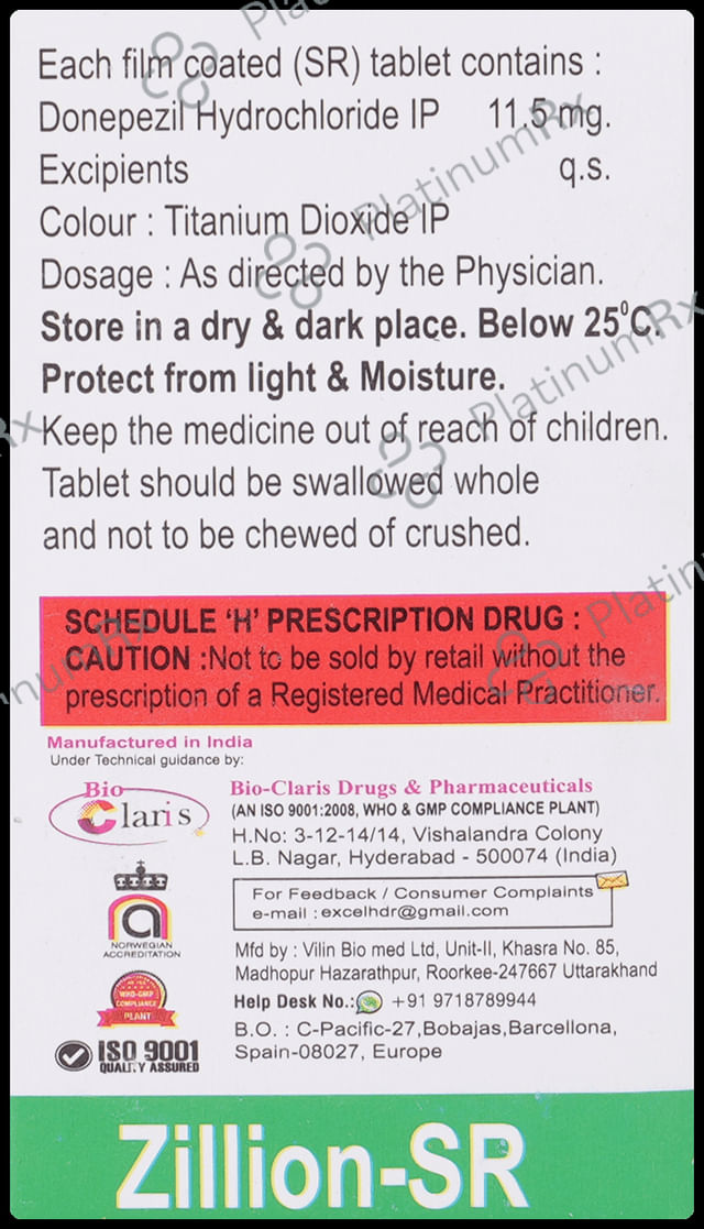 Zillion 11.5mg Tablet SR