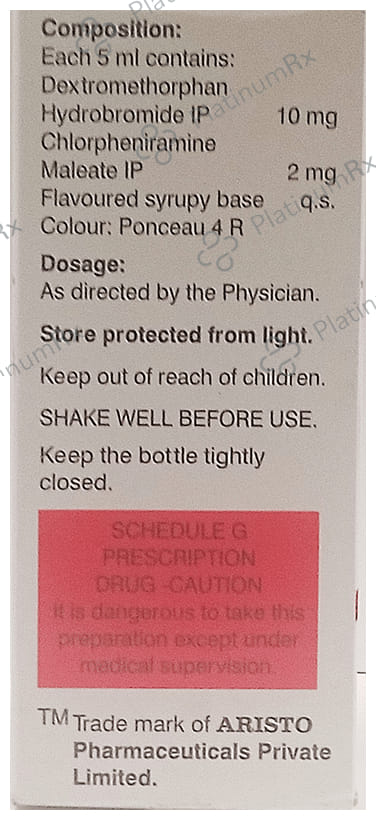 Zerotuss D 2/10mg Junior Syrup 60ml