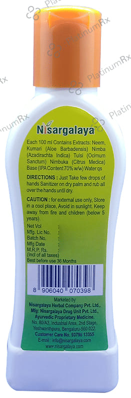 Nisargalaya Fresh Hands Sanitizer