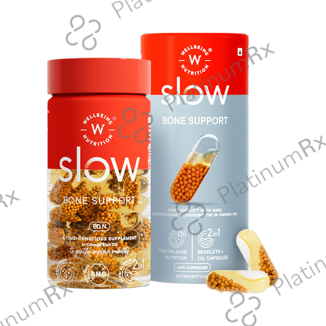 Wellbeing Nutrition Slow Bone Support with Collagen, Hyaluronic Acid & Resveratrol - Capsule