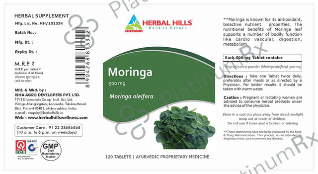 Herbal Hills Moringa 500mg Tablet 120 tablets