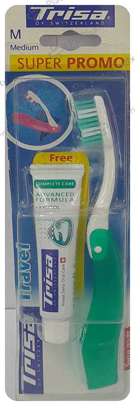 Trisa Super Promo Travel Toothrush Medium with Toothpaste Free