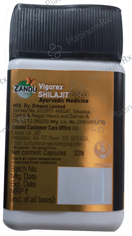 Zandu Vigorex Shilajit Gold Capsule 22s