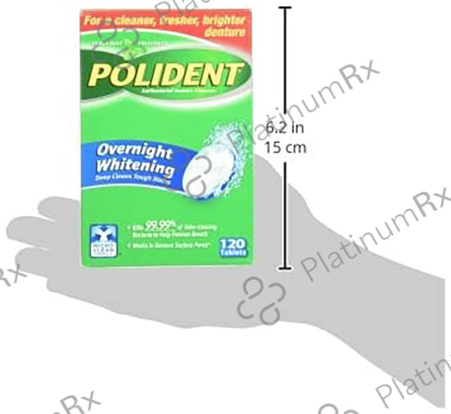 Polident Antibacterial Denture Cleanser Overnight Whitening Tablet 120s