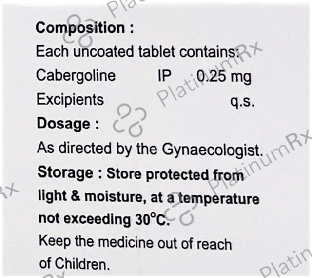 Caberwell 0.25mg Tablet 4s