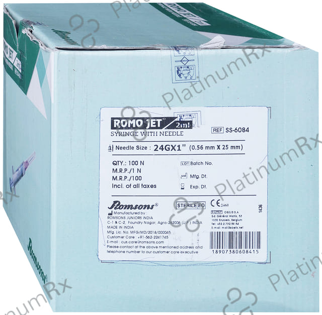 Romsons Romoject Syringe 100 X (2ml x 24g)