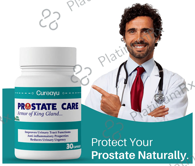 Cureayu Prostate Care Capsule- For Healthier Prostate Functions - Slows Down Aging Effects - Controls Frequency and Urgency of Urination