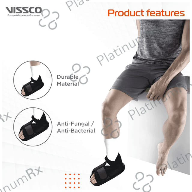 Vissco Cast Shoe, Provides Stability & Protection while the Leg is in Plaster Grey Large