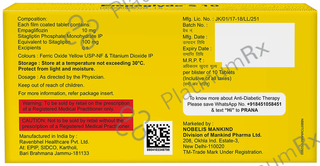 Empaglyde S 10/100mg Tablet 10s