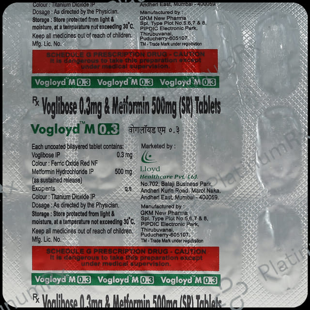 Vogloyd M 500/0.3mg Tablet 15s