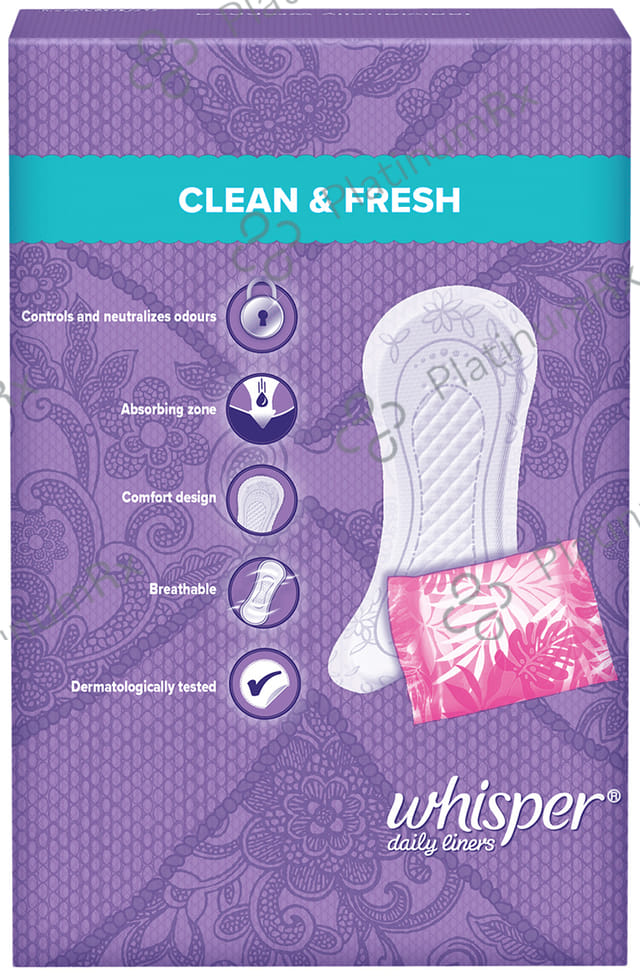 Whisper Daily Liners - All Day Clean & Fresh for Non-Period Days