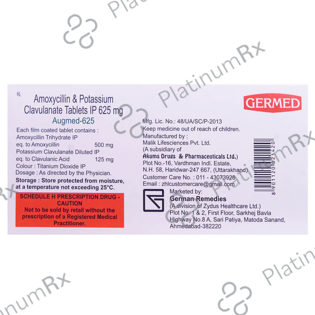 Augmed 500/125mg Tablet 6s