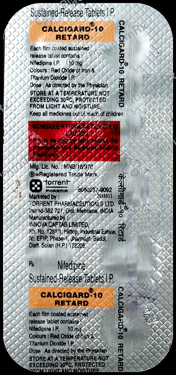 Calcigard Retard 10mg Tablet SR 10s