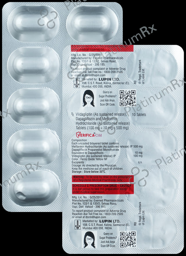 Verifica DM 10/500/100mg Tablet SR 10s