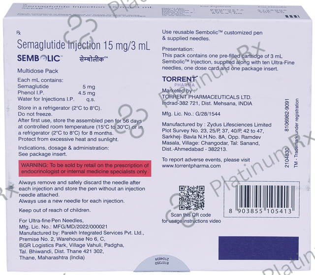 Sembolic Injection (3ml Cartridge + 10 Needles)