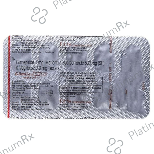 Glimisave MV 1.3/500mg Tablet SR 10s