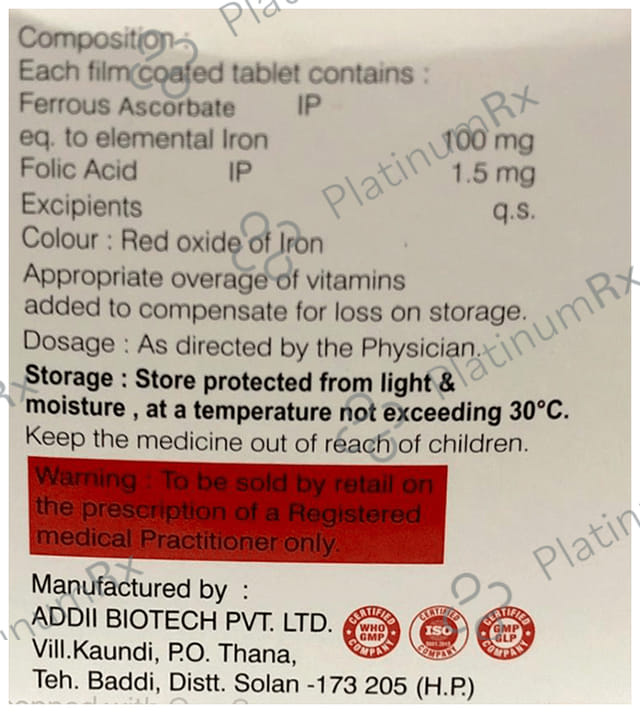 Ferolac 100mg/1500mcg Tablet 10s