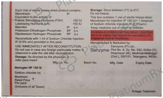 Gynogen HP 150IU Injection 1s
