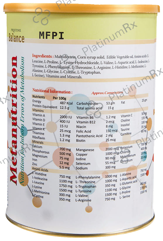 Pristine Balance Metanutrition MFPI Powder (Upto 3 Years) Vanilla