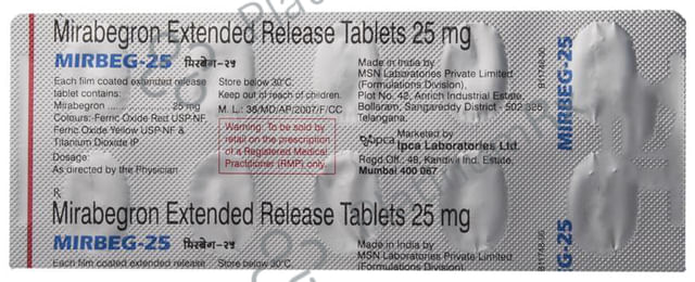 Mirbeg 25mg ER Tablet 10s