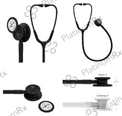 3M Littmann Classic III Stethoscope, Black Edition Chestpiece, Black Tube, 27 inch, 5803