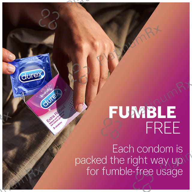 Durex Extra Ribbed Condom 3s