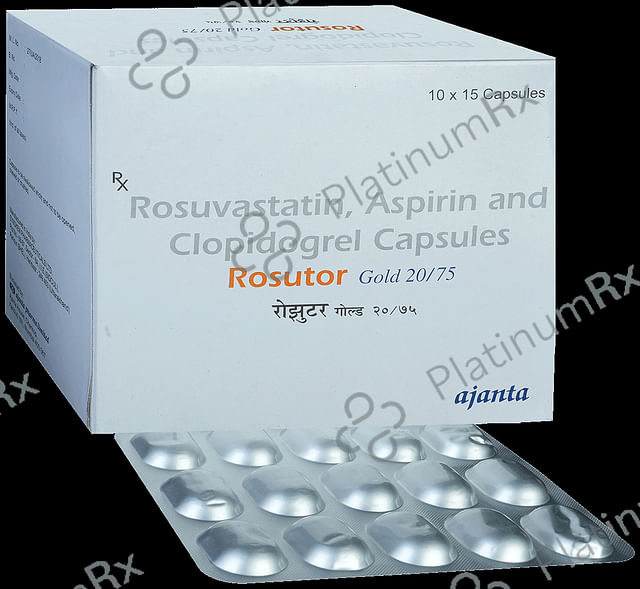 Rosutor Gold 20/75/75mg Capsule 15s