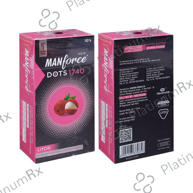 Manforce Dots 1740 Condom Flavour Litchi 10s