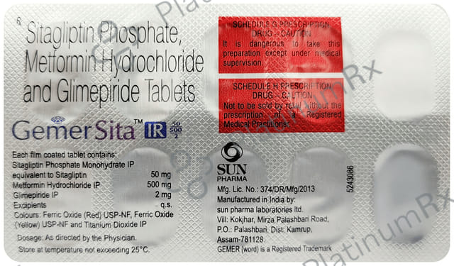 Gemer Sita IR 50/500/2mg Tablet 10s