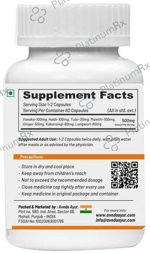 Life Aveda Premium Secure Lungs Veg Capsule