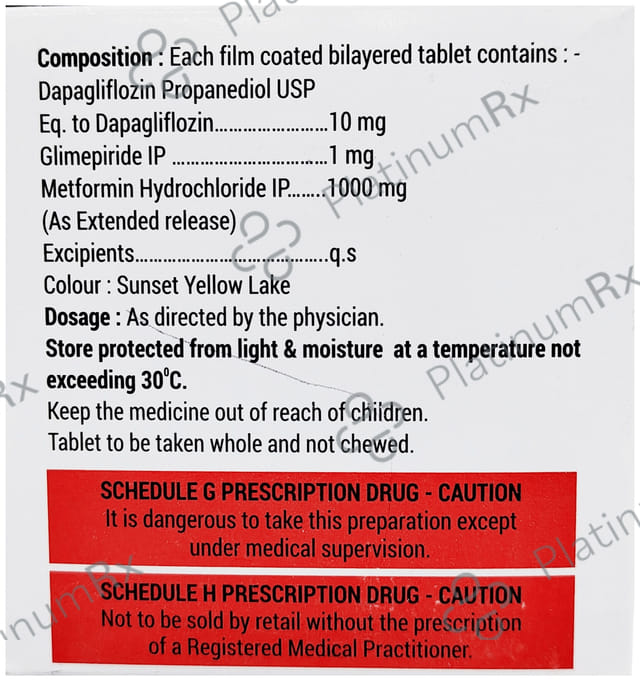 Dapahenz GM 1/1000/10mg Tablet ER 10s