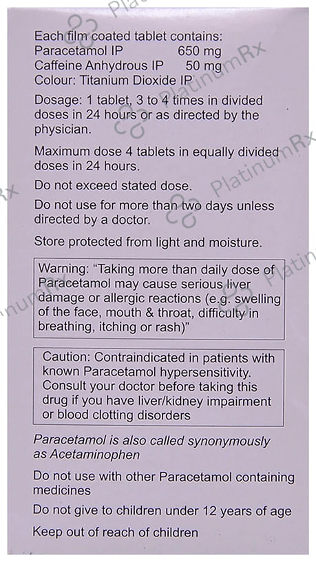 Pacimol Active 50/650mg Tablet 10s