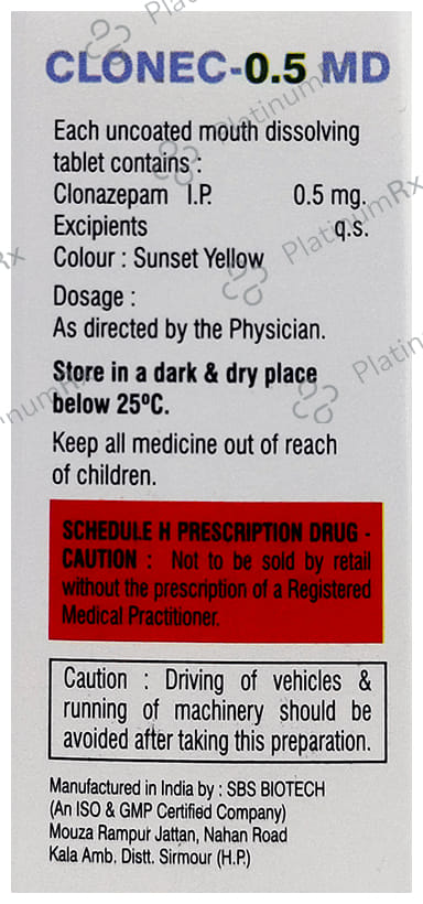 Clonec 0.5 MD Tablet