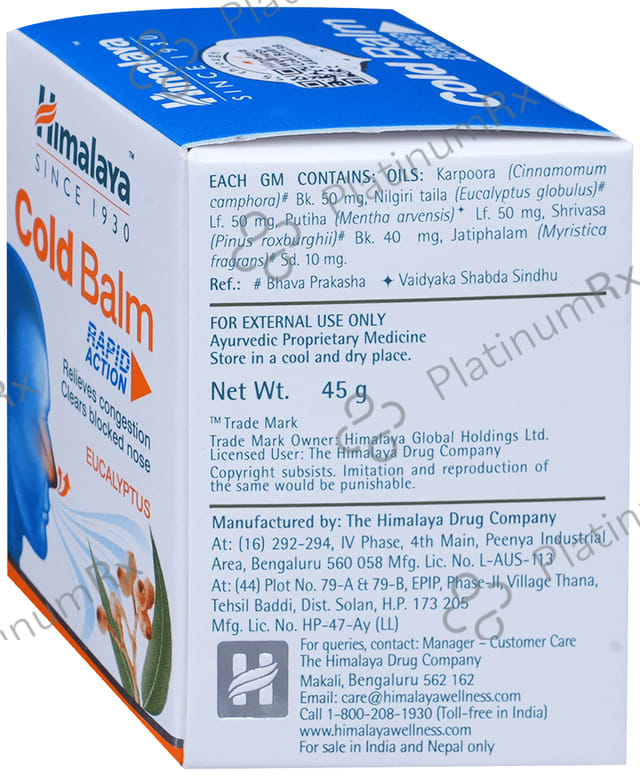 Himalaya Wellness Himalaya Cold Balm- Clears Blocked Nose- Clears Congestion 45 gm