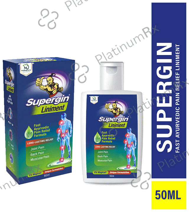 Supergin Liniment Fast Ayurvedic Pain Relief Formula 50 Liniment