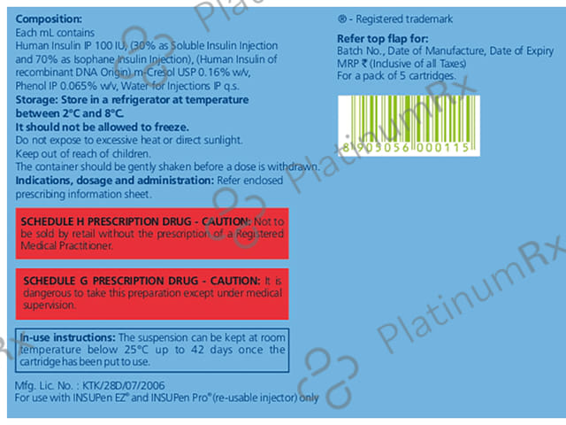 Insugen 30/70 (100 IU/ml) (1*3ml Refill Cartridge / Injection)