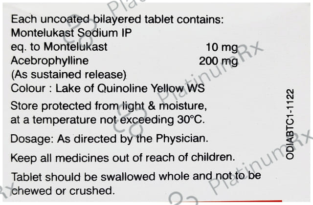Odimont AB 200/10mg Tablet 10s