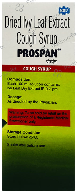 Prospan Dried Ivy Leaf Sugar Free Cough Syrup 100ml