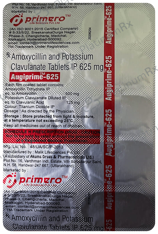 Augiprime 625mg Tablet 10s