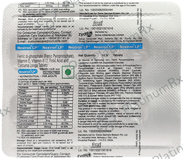 Nexiron LP Plus Tablet Gluten Free 10s
