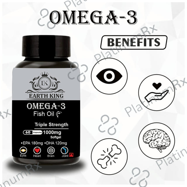 Earth King Omega 3 Fish Oil Triple Strength 1000mg Softgel Capsule