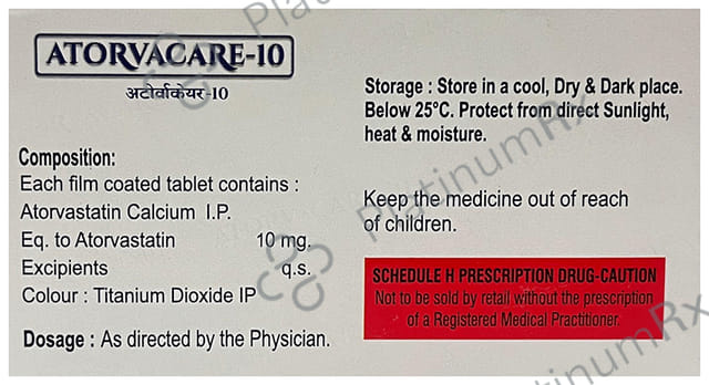 Atorvacare 10mg Tablet 10s