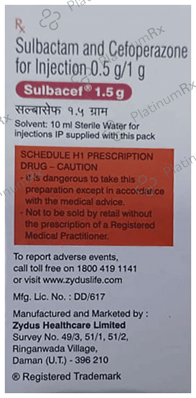 Sulbacef 1000mg/500mg Injection