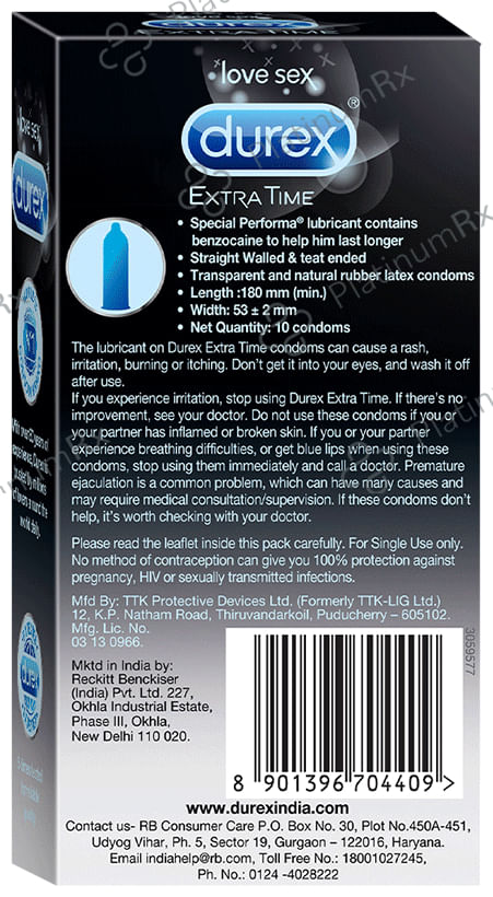 Durex Extra Time Condom 10s