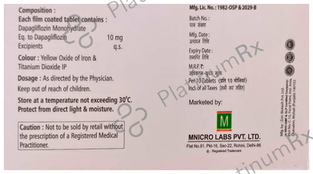 Dapaprize 10mg Tablet 10s