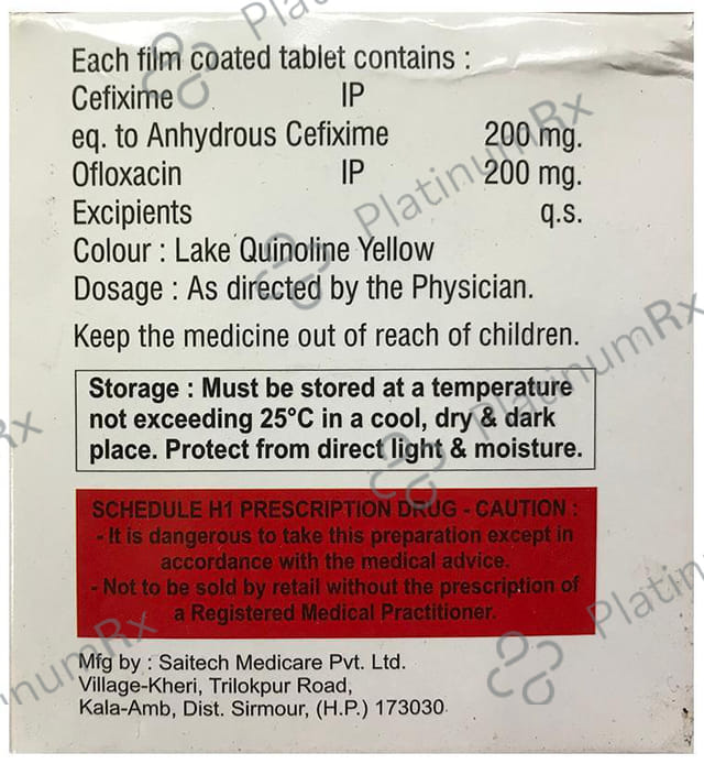 Cifex O 200/200mg Tablet 10s