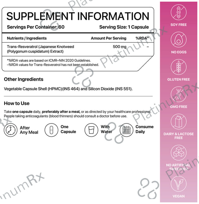 Decode Age Trans Resveratrol Vegetarian Capsule helps in Slow down Ageing and improve Metabolism
