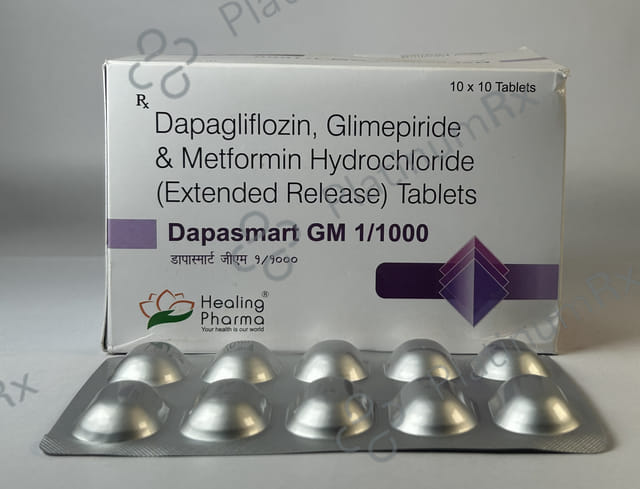 Dapasmart GM 1/10/1000mg Tablet ER 10s