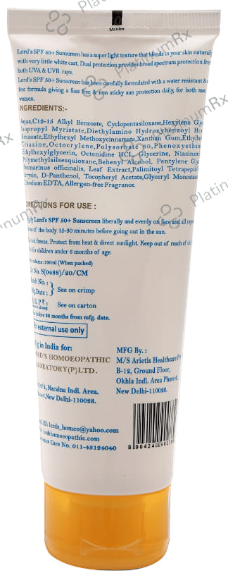Lord's SPF 50+ Sunscreen 100ml